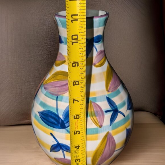 Retired 11" Anthropology Multicolor Floral Copen Flower Vase - Picture 3 of 5